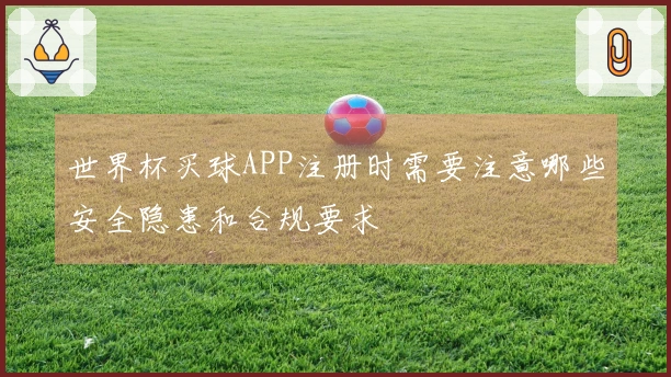 世界杯买球APP注册时需要注意哪些安全隐患和合规要求